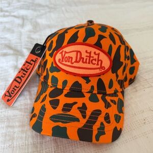 NWT Von Dutch Orange Camo hat